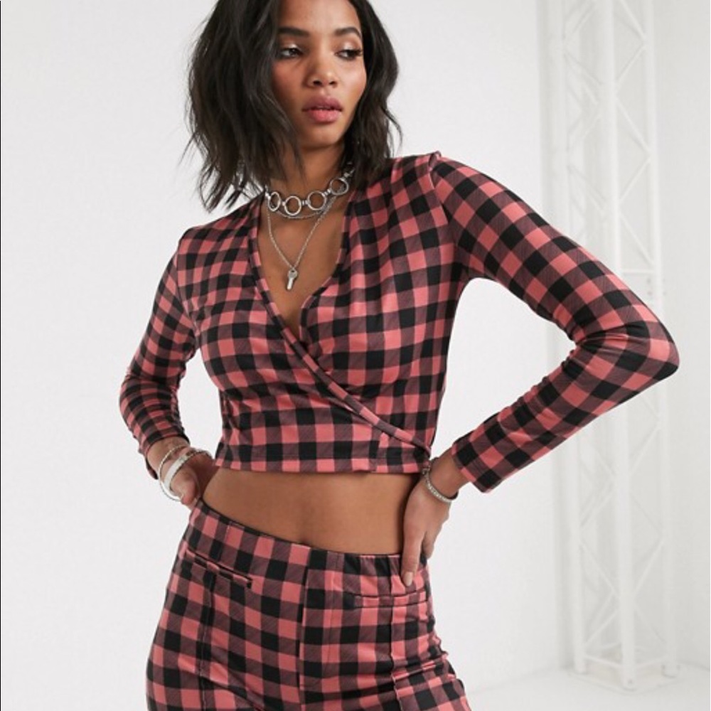 Pink Plaid Wrap from ASOS
